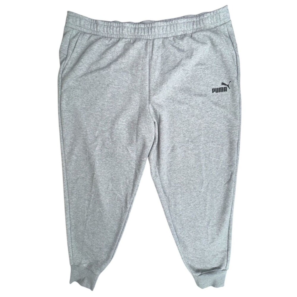 PUMA Mens 4XL Track Jogging Sweat Pants Big And Tall Gym Fleece Gray Grey New
